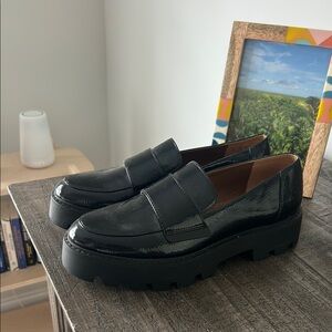 Franco Sarto Black Platform Loafers